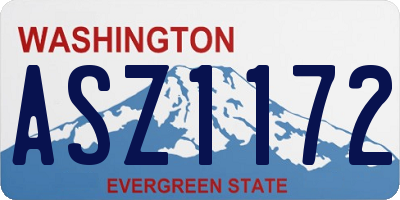 WA license plate ASZ1172