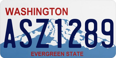 WA license plate ASZ1289