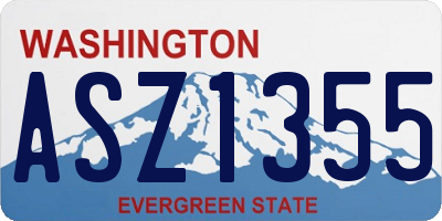 WA license plate ASZ1355