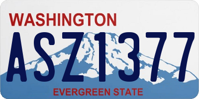 WA license plate ASZ1377