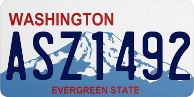 WA license plate ASZ1492
