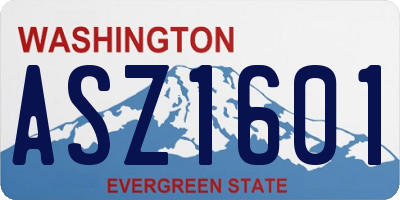 WA license plate ASZ1601