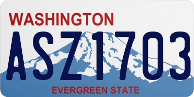 WA license plate ASZ1703