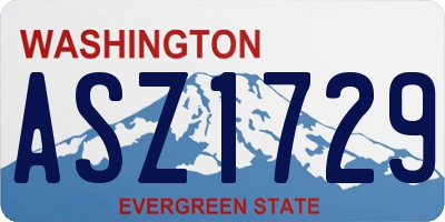 WA license plate ASZ1729