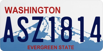 WA license plate ASZ1814