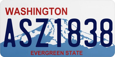 WA license plate ASZ1838