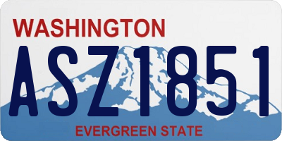 WA license plate ASZ1851