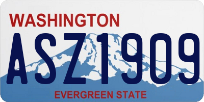 WA license plate ASZ1909