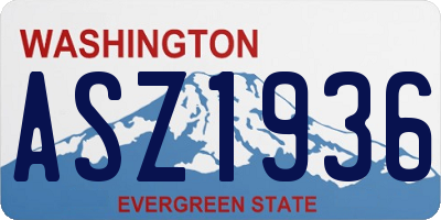 WA license plate ASZ1936