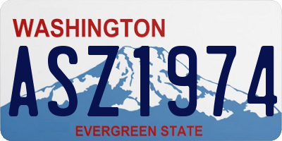 WA license plate ASZ1974