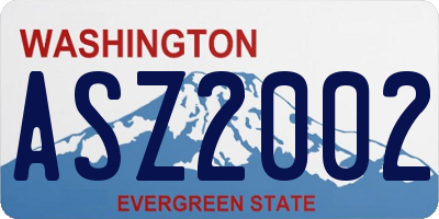 WA license plate ASZ2002