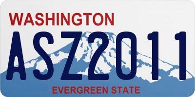 WA license plate ASZ2011