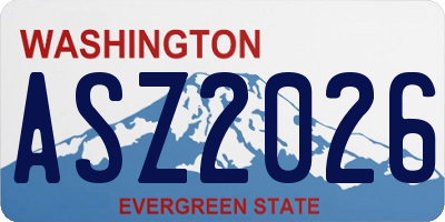 WA license plate ASZ2026
