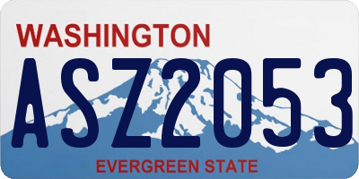 WA license plate ASZ2053