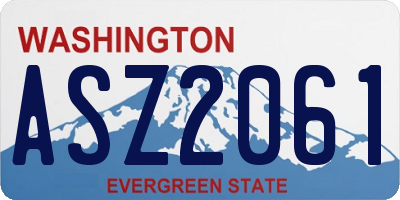 WA license plate ASZ2061