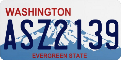 WA license plate ASZ2139