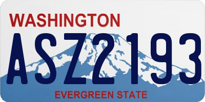 WA license plate ASZ2193