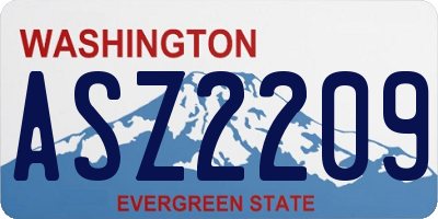 WA license plate ASZ2209