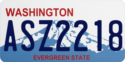 WA license plate ASZ2218