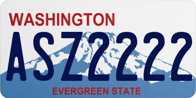 WA license plate ASZ2222