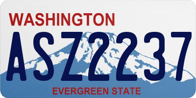 WA license plate ASZ2237