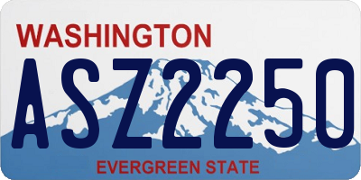 WA license plate ASZ2250