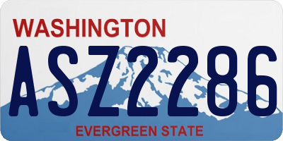 WA license plate ASZ2286