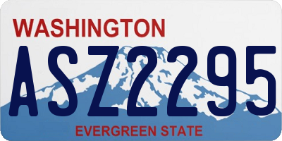 WA license plate ASZ2295