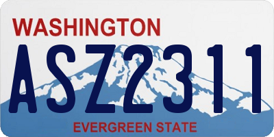 WA license plate ASZ2311