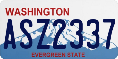 WA license plate ASZ2337