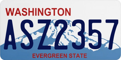WA license plate ASZ2357