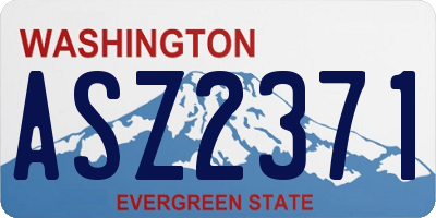 WA license plate ASZ2371