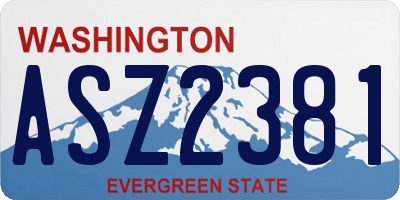 WA license plate ASZ2381
