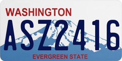 WA license plate ASZ2416