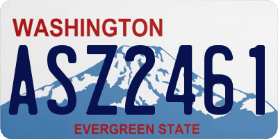WA license plate ASZ2461