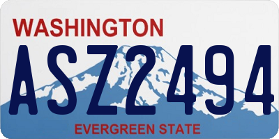 WA license plate ASZ2494