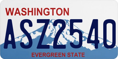 WA license plate ASZ2540