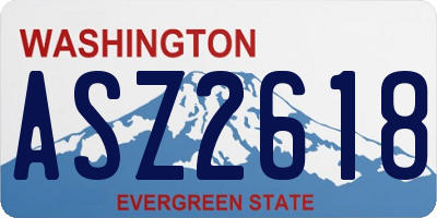 WA license plate ASZ2618