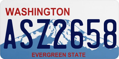 WA license plate ASZ2658