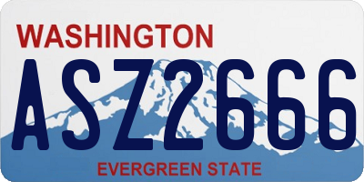 WA license plate ASZ2666