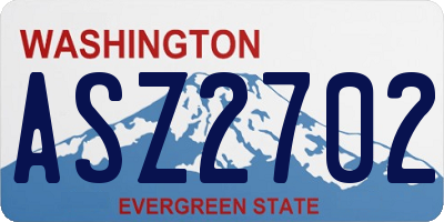 WA license plate ASZ2702