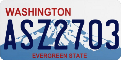 WA license plate ASZ2703