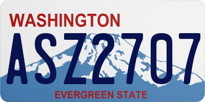 WA license plate ASZ2707