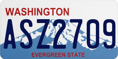 WA license plate ASZ2709