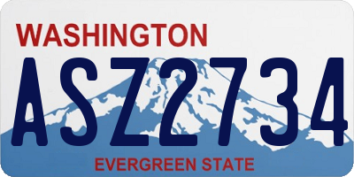 WA license plate ASZ2734