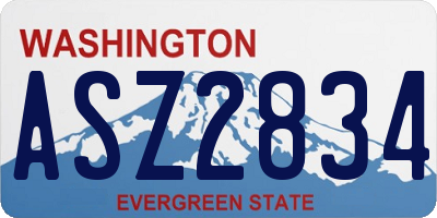 WA license plate ASZ2834