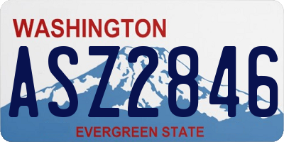 WA license plate ASZ2846