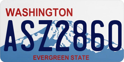 WA license plate ASZ2860