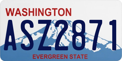 WA license plate ASZ2871
