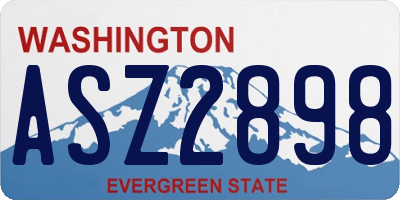 WA license plate ASZ2898